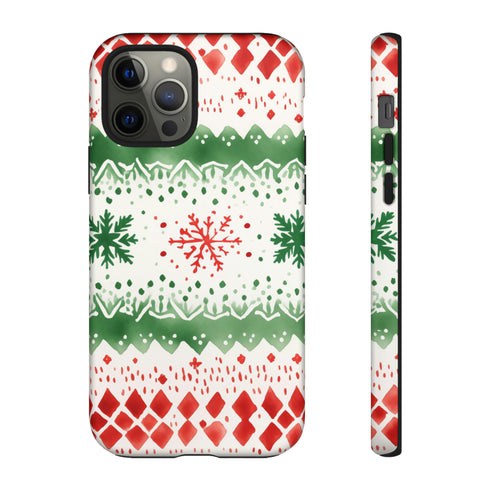 Watercolor Christmas Knitting - Impact Resistant Phone Case iPhone 12 Pro Matte